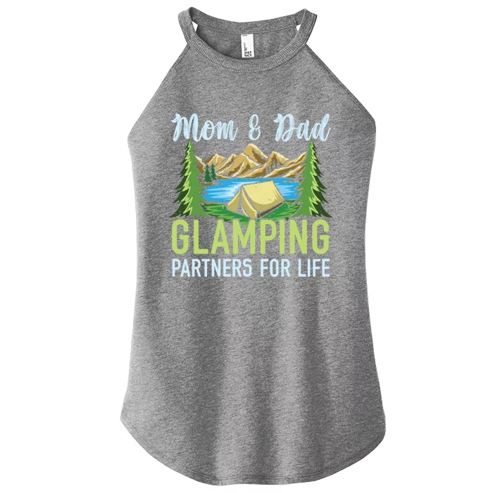 Mom And Dad Glamping Partners For Life Glamper Meaningful Gift Women’s Perfect Tri Rocker Tank