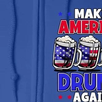 Make America Drunk Again Funny 4th Of July Cute Gift Full Zip Hoodie