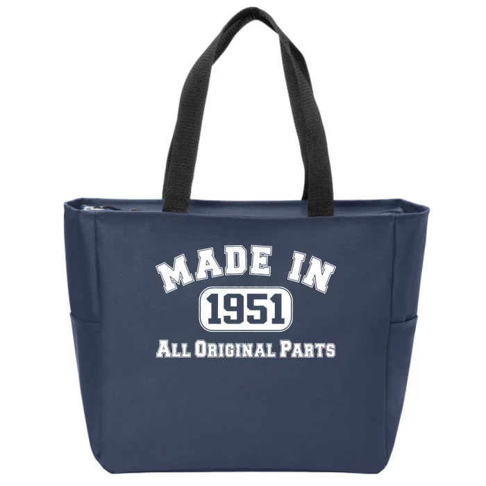 Made In 1951 All Original Parts Zip Tote Bag