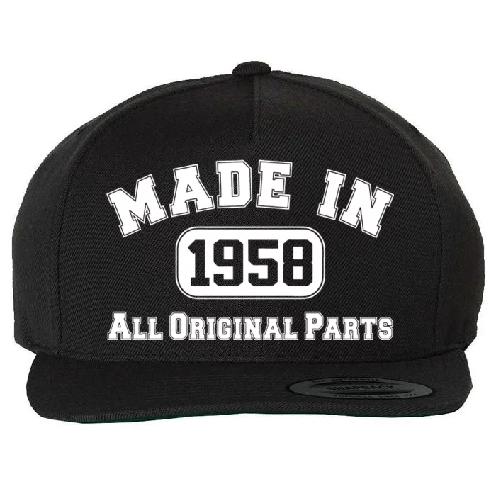 Made In 1958 All Original Parts Wool Snapback Cap