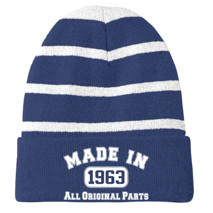 Made In 1963 All Original Parts Striped Beanie with Solid Band