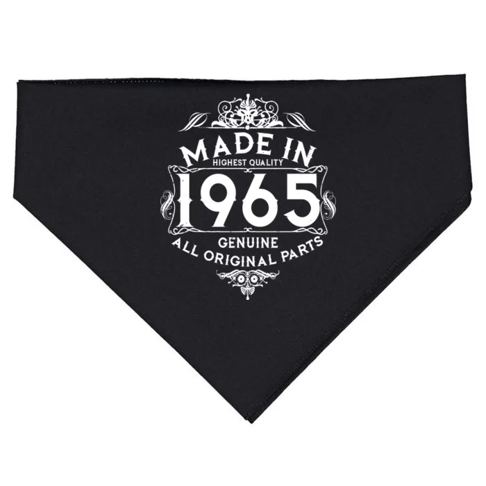 Made In 1965 Aged To Perfection Vintage Bithday USA-Made Doggie Bandana