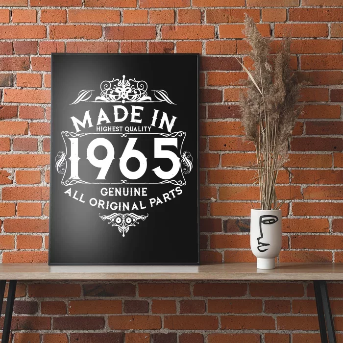 Made In 1965 Aged To Perfection Vintage Bithday Poster