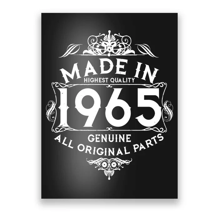 Made In 1965 Aged To Perfection Vintage Bithday Poster