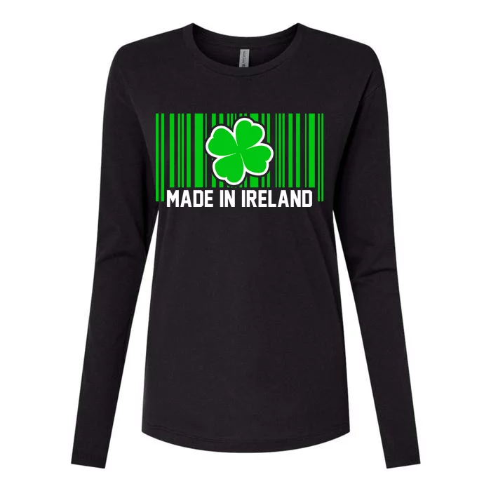 Made In Ireland -Irish Distressed Logo Womens Cotton Relaxed Long Sleeve T-Shirt