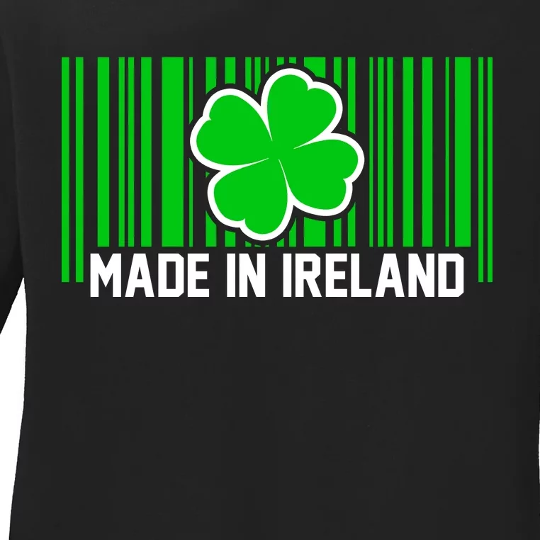 Made In Ireland -Irish Distressed Logo Ladies Long Sleeve Shirt