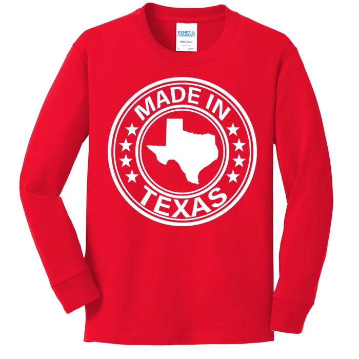 Made In Texas Kids Long Sleeve Shirt