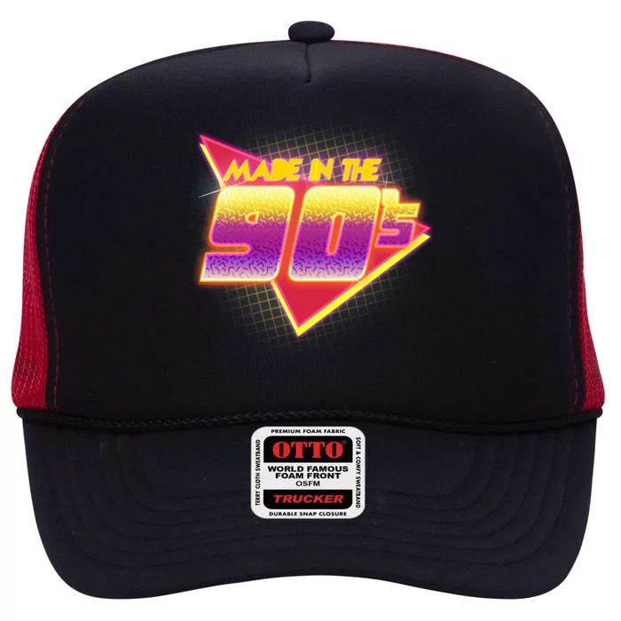 Made In The 90s Retro High Crown Mesh Trucker Hat