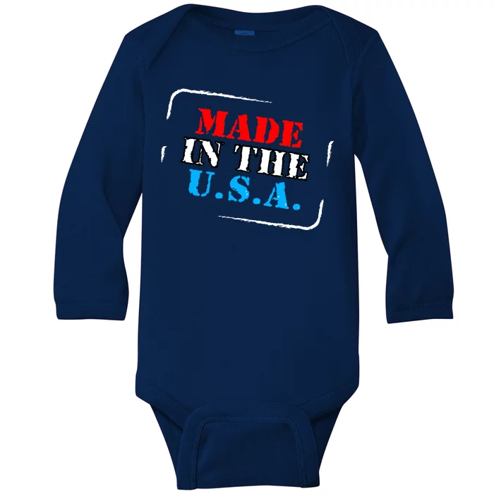 Made In The USA Baby Long Sleeve Bodysuit