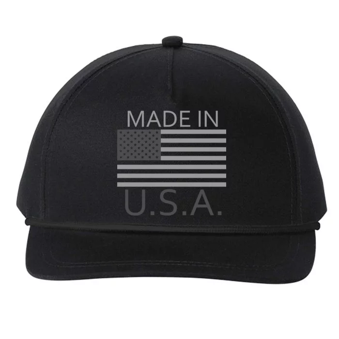 Made In USA Gray Style Snapback Five-Panel Rope Hat