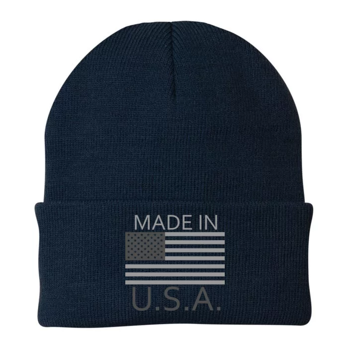 Made In USA Gray Style Knit Cap Winter Beanie