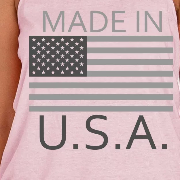 Made In USA Gray Style Women's Knotted Racerback Tank