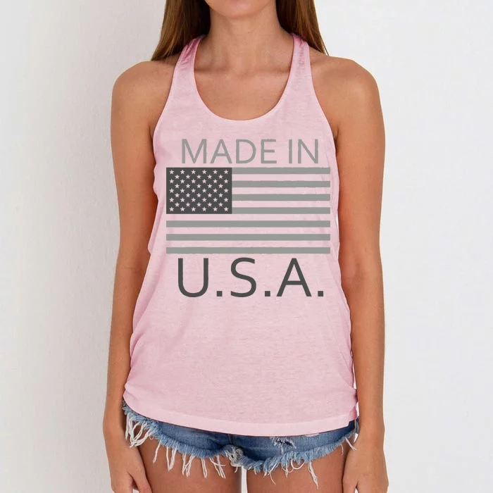 Made In USA Gray Style Women's Knotted Racerback Tank