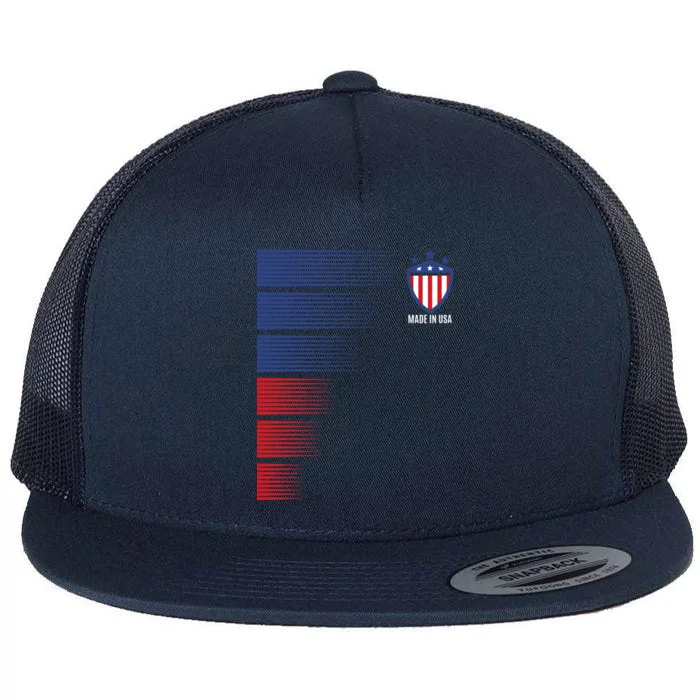 Made In USA Soccer Team Flag Flat Bill Trucker Hat