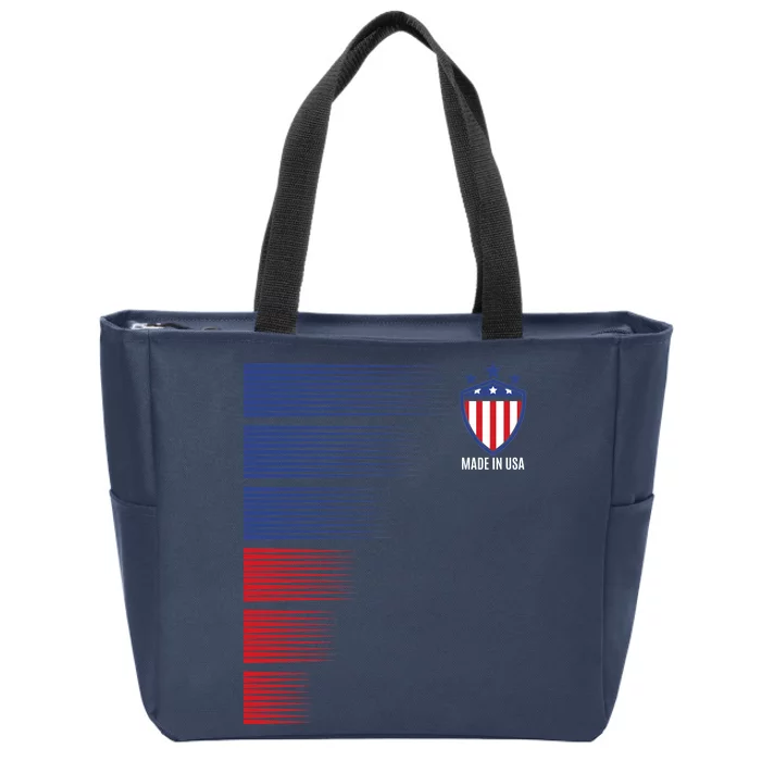 Made In USA Soccer Team Flag Zip Tote Bag