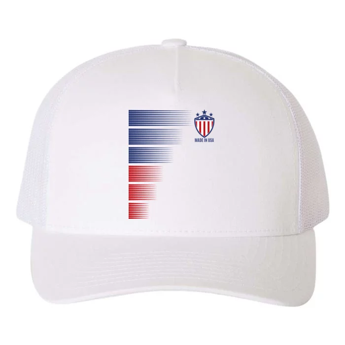 Made In USA Soccer Team Flag Yupoong Adult 5-Panel Trucker Hat