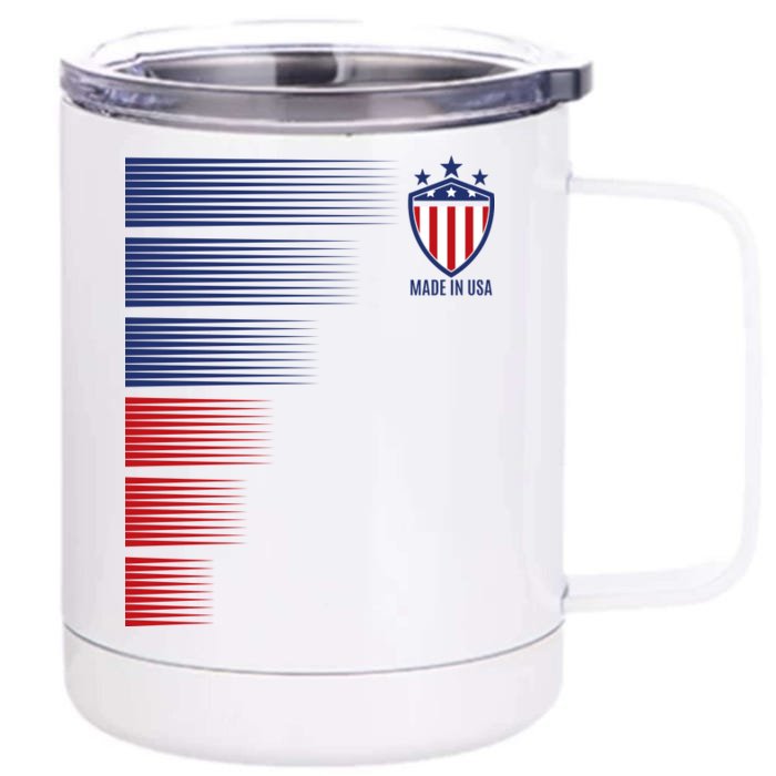 Made In USA Soccer Team Flag Front & Back 12oz Stainless Steel Tumbler Cup