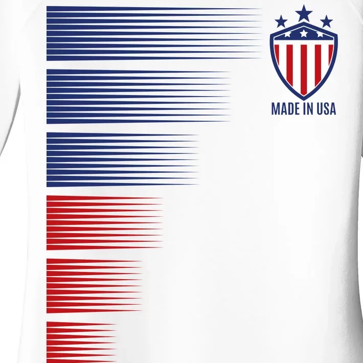 Made In USA Soccer Team Flag Women's Perfect Tri Tunic Long Sleeve Shirt