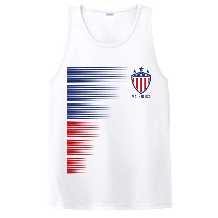 Made In USA Soccer Team Flag Performance Tank