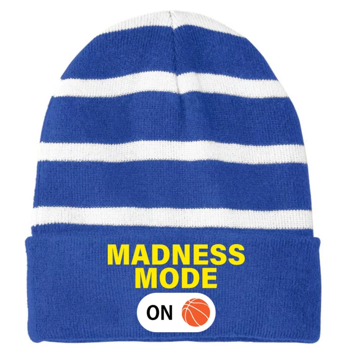 Madness Mode ON Striped Beanie with Solid Band