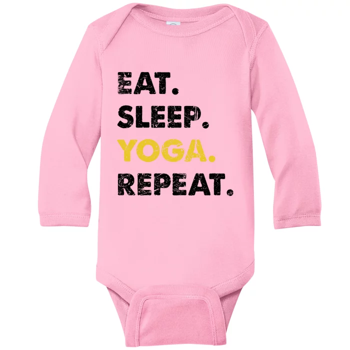 Meditate Asanas Eat Sleep Yoga Repeat Gift Baby Long Sleeve Bodysuit