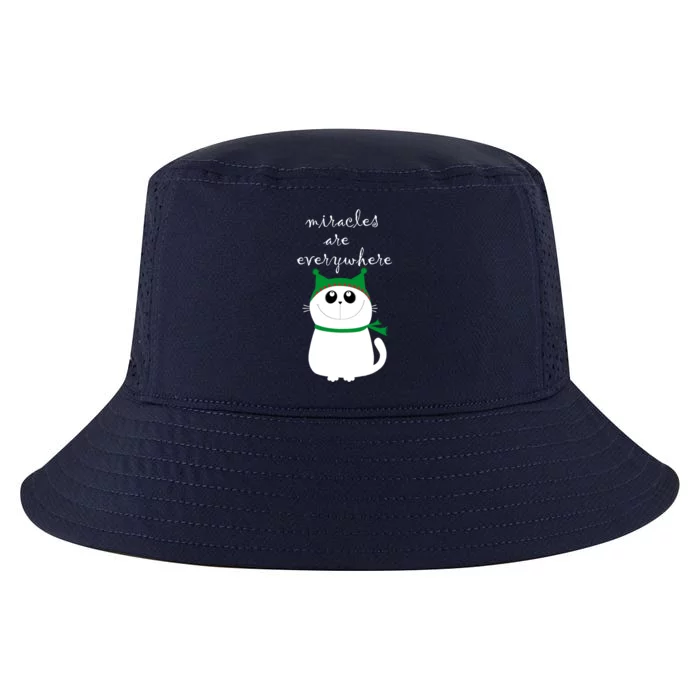 Miracles Are Everywhere Cute Xmas Cat Design Christmas Gift Funny Gift Cool Comfort Performance Bucket Hat