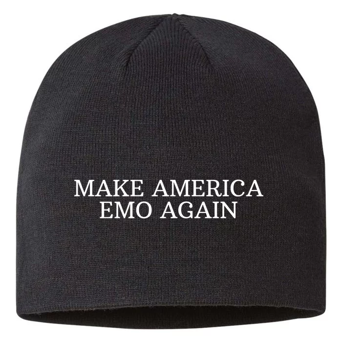 Make America Emo Again Funny America Emo 8 1/2in Sustainable Knit Beanie