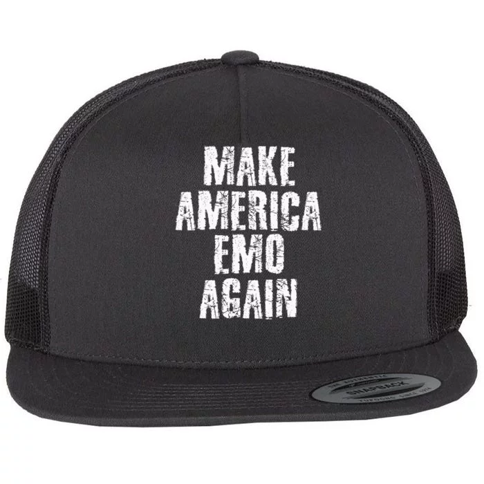 Make America Emo Again Funny Goth Us Flat Bill Trucker Hat