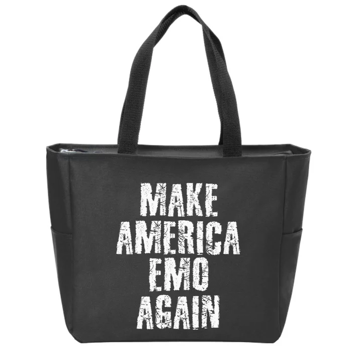 Make America Emo Again Funny Goth Us Zip Tote Bag