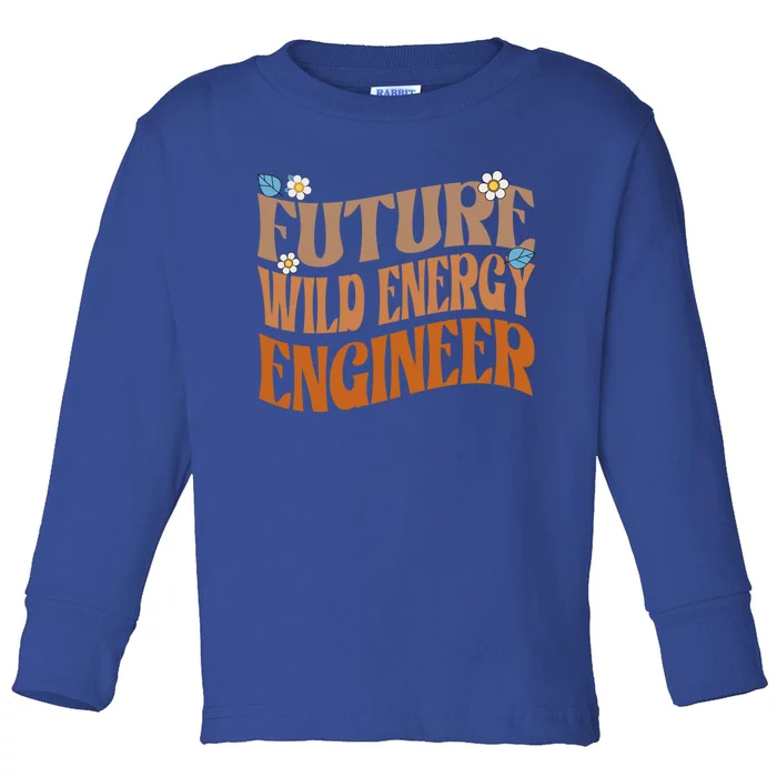 Melanated Afro Future Wind Energy Engineer Gift Toddler Long Sleeve Shirt