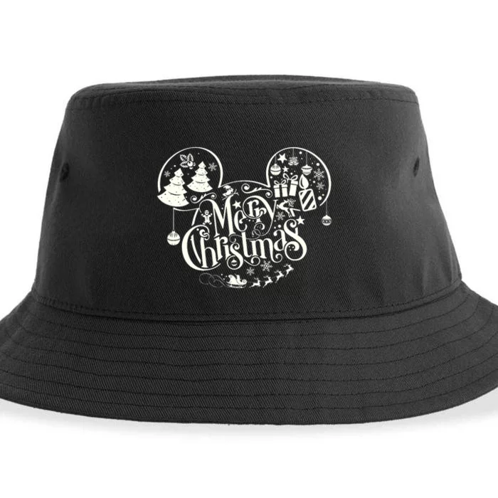 Mickey And Friends Christmas Merry Mickey Ears Sustainable Bucket Hat