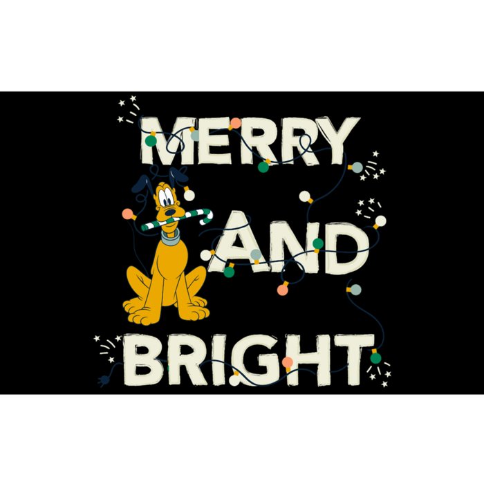 Mickey And Friends Christmas Pluto Merry And Bright Long Sleeve Bumper Sticker