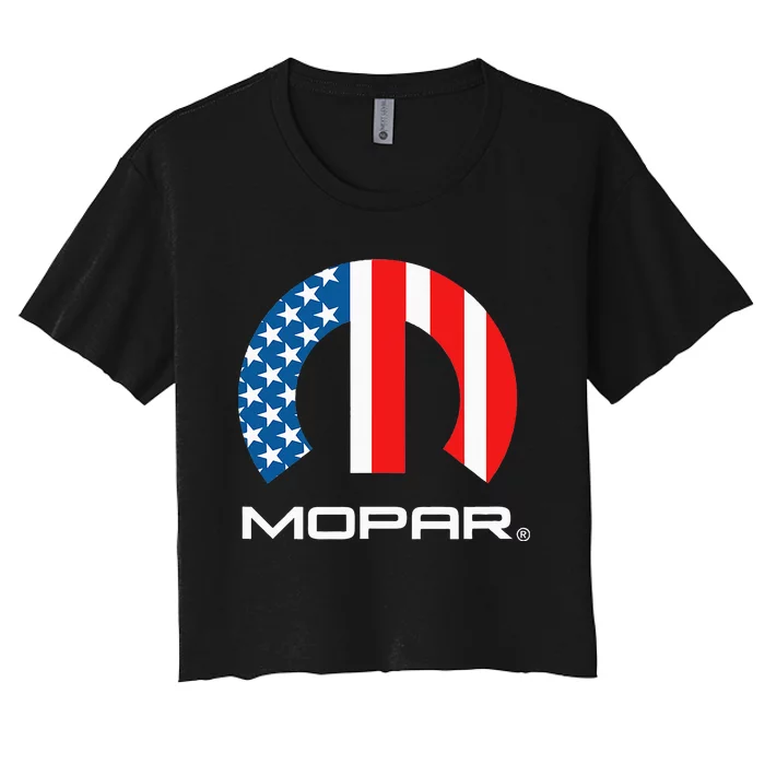 Mopar American Flag Women's Crop Top Tee