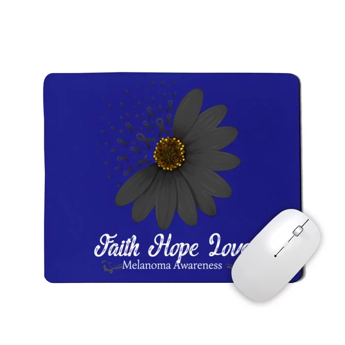 Melanoma Awareness Faith Hope Love Black Ribbon Support Gift Cute Gift Mousepad