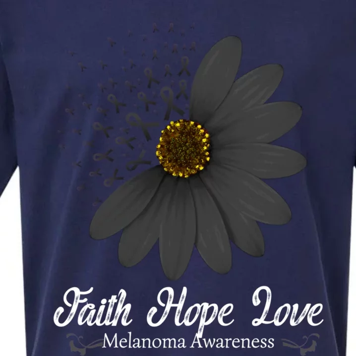 Melanoma Awareness Faith Hope Love Black Ribbon Support Gift Cute Gift Sueded Cloud Jersey T-Shirt