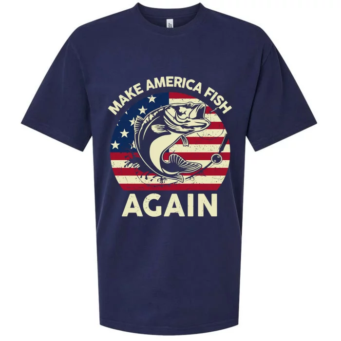 Make America Fishing Again Gift 4th Of July Funny Bass Fish Gift Sueded Cloud Jersey T-Shirt