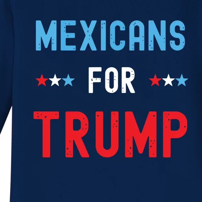 Mexican Americans For Trump Hispanic Vote Republican Gift Baby Long Sleeve Bodysuit