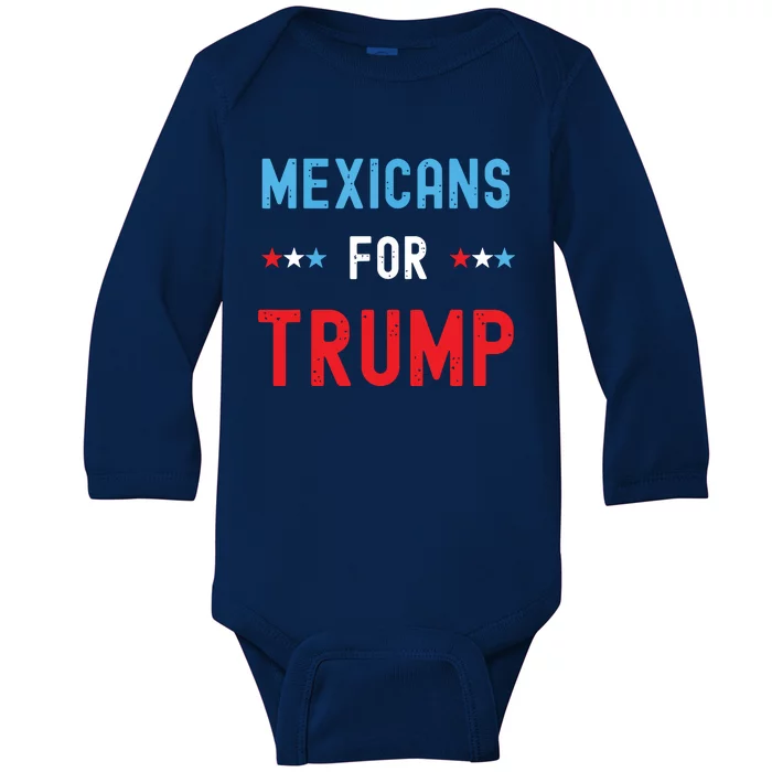 Mexican Americans For Trump Hispanic Vote Republican Gift Baby Long Sleeve Bodysuit