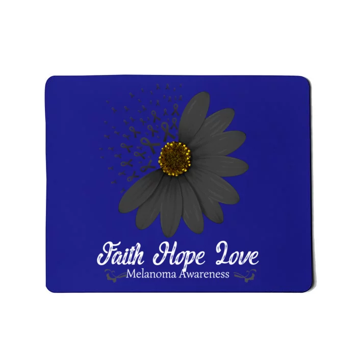 Melanoma Awareness Faith Hope Love Black Ribbon Support Gift Mousepad