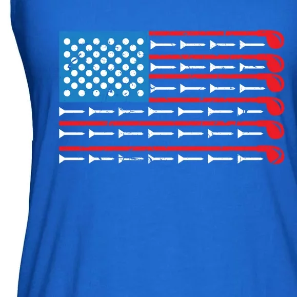 Mens American Flag Golf Club Sports Design Great Gift Ladies Essential Flowy Tank