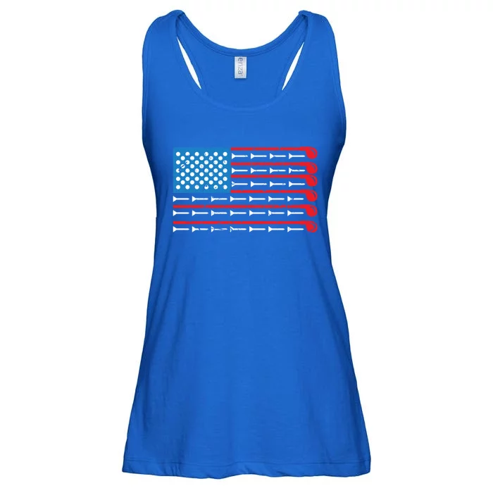 Mens American Flag Golf Club Sports Design Great Gift Ladies Essential Flowy Tank