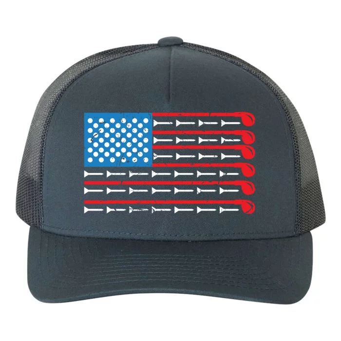 Mens American Flag Golf Club Sports Design Great Gift Yupoong Adult 5-Panel Trucker Hat