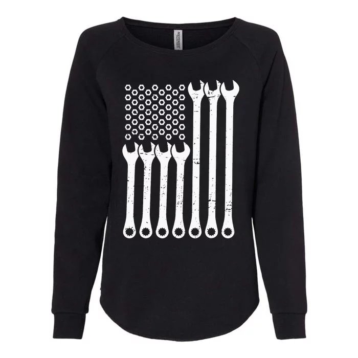 Mechanic American Flag Wrench Mechanics Fans Patriotic Womens California Wash Sweatshirt