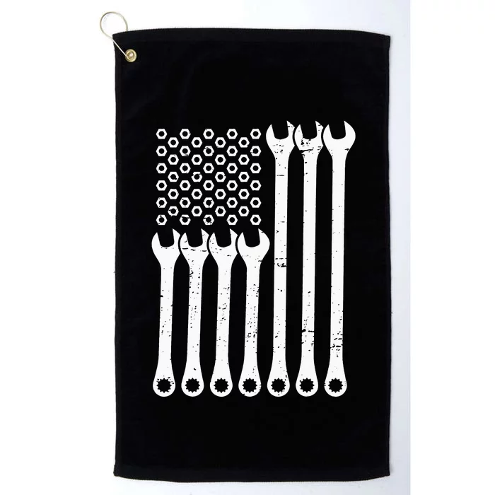 Mechanic American Flag Wrench Mechanics Fans Patriotic Platinum Collection Golf Towel