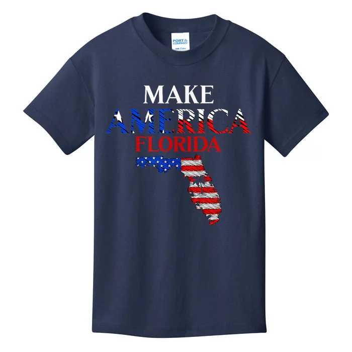 Make America Florida Funny Patriotic Freedom USA Kids T-Shirt