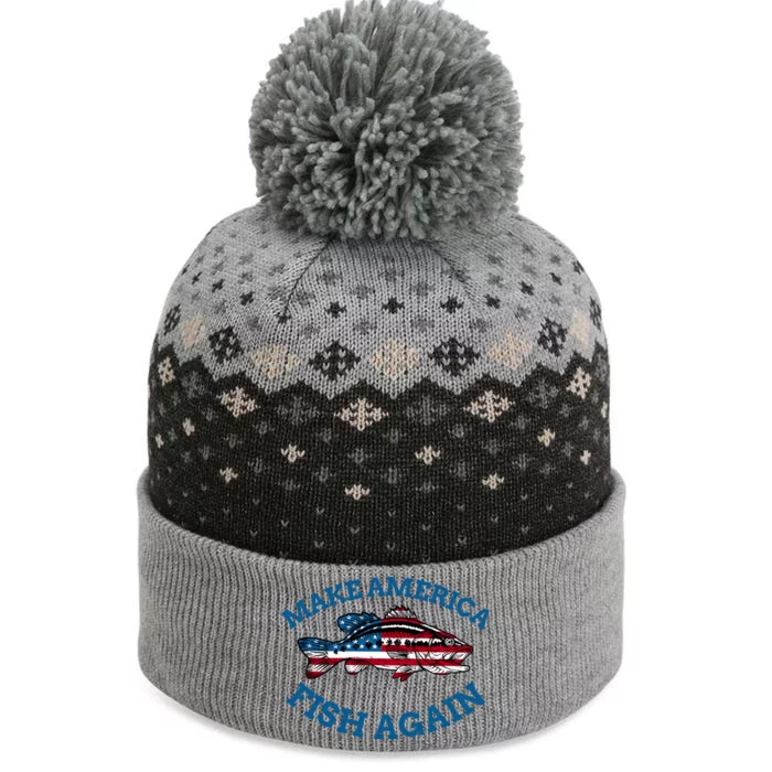 Make America Fish Again Fisherman USA The Baniff Cuffed Pom Beanie