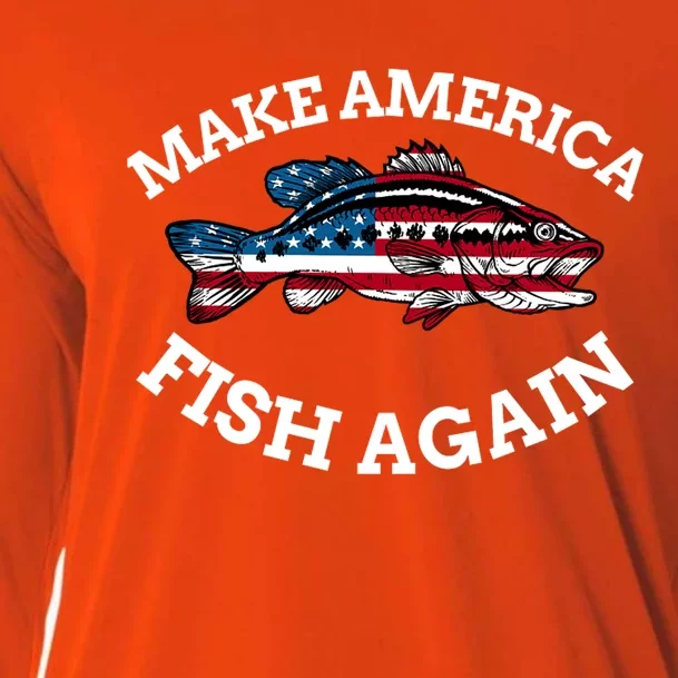 Make America Fish Again Fisherman USA Cooling Performance Long Sleeve Crew