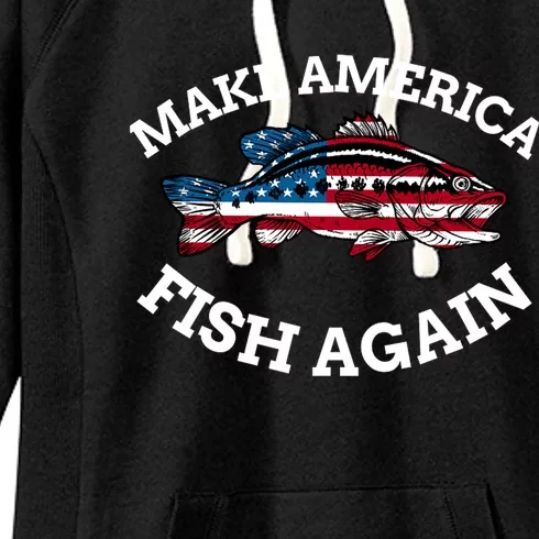 Make America Fish Again Fisherman USA Women's Fleece Hoodie