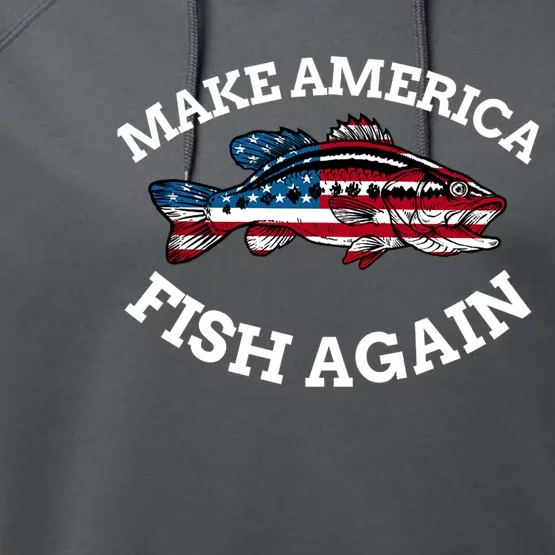 Make America Fish Again Fisherman USA Performance Fleece Hoodie