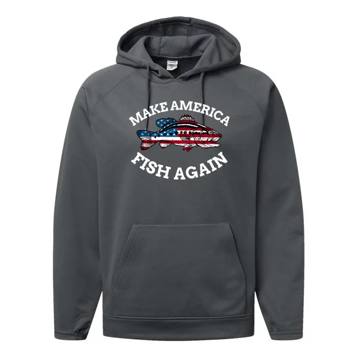 Make America Fish Again Fisherman USA Performance Fleece Hoodie